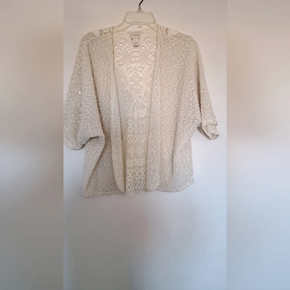 Chico's Summer Lace and Knit Sweater. Sz 16-18